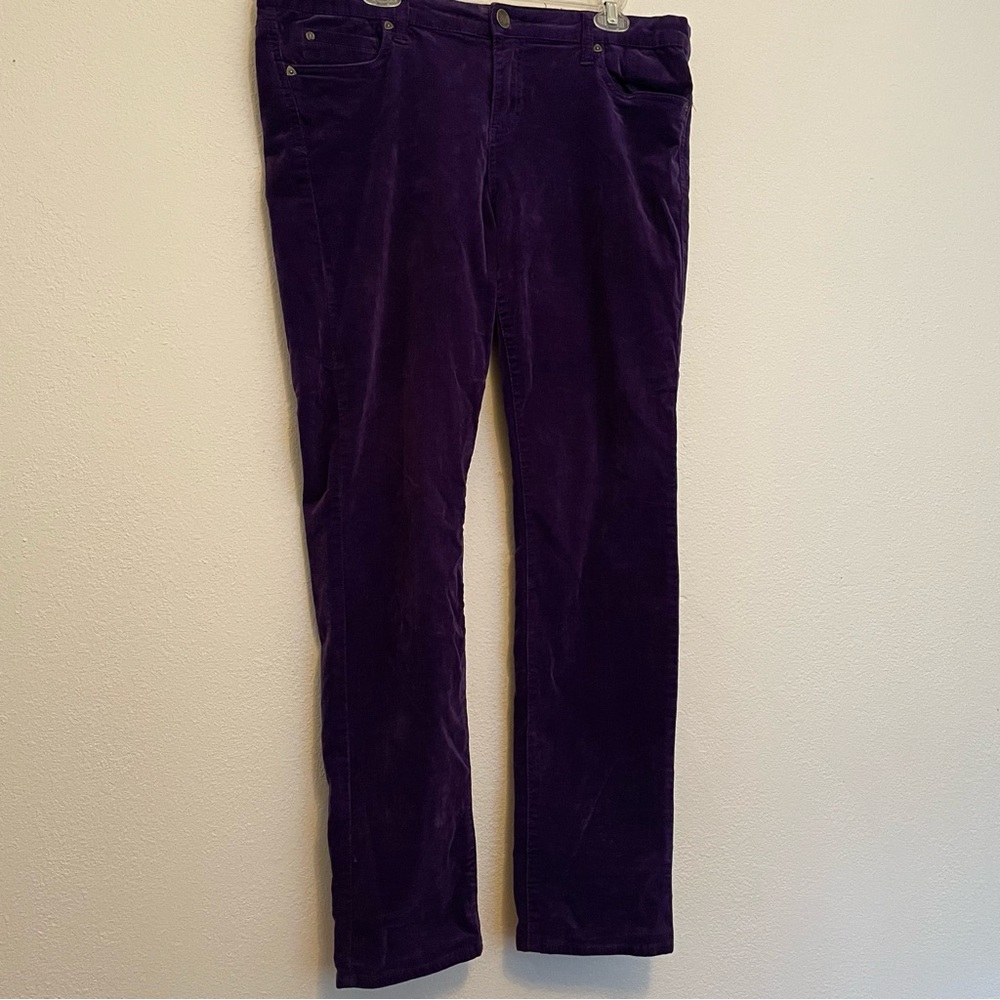 Kut From The Kloth Purple Corduroy‎ Straigjt Leg Pants Women’s Size 16